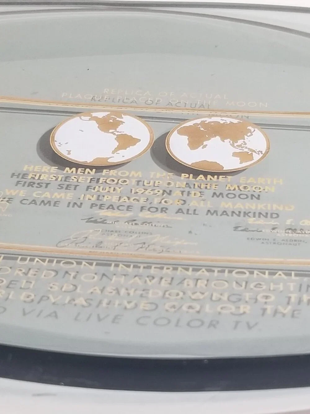 Vintage Apollo 11 Moon Landing Western Union Commemorative Dish 1969 NASA
